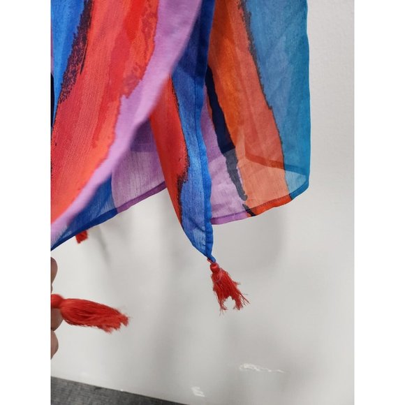 Palisades Beach Club Womens Swimsuit Cover up XL/XXL Red Blue Brushed Stripe NWT - Picture 3 of 8